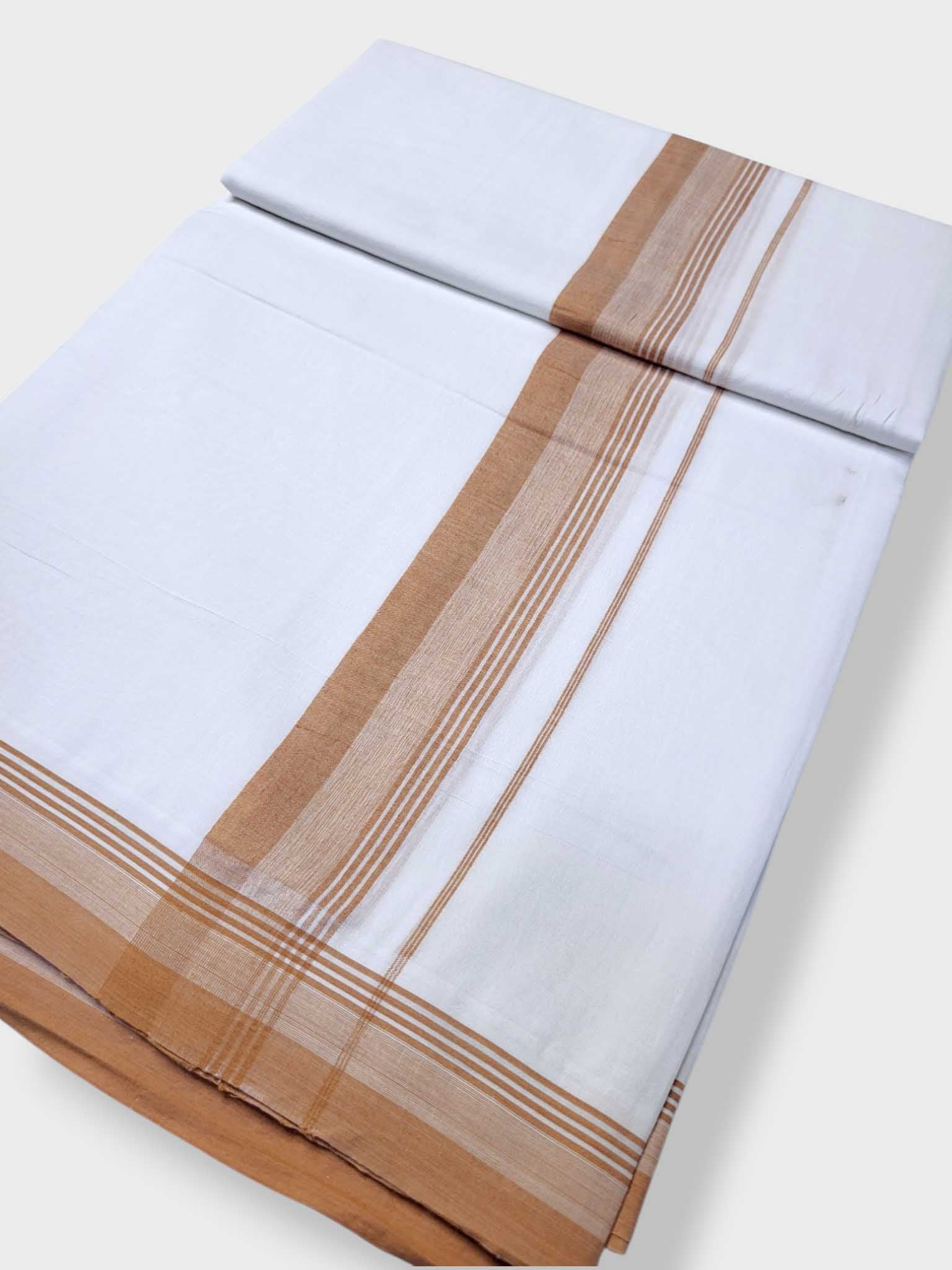 Pure White Cotton Men's Double Dhoti