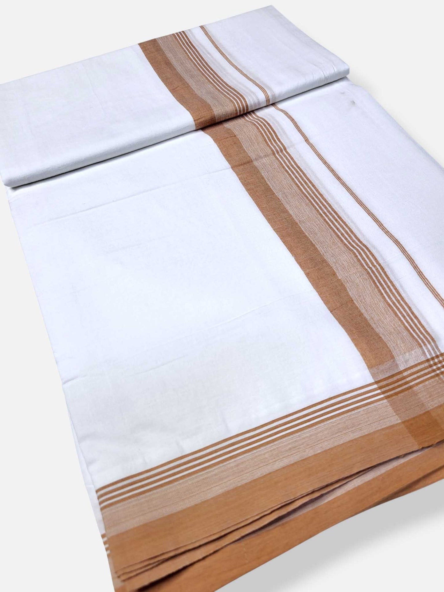 Pure White Cotton Men's Double Dhoti