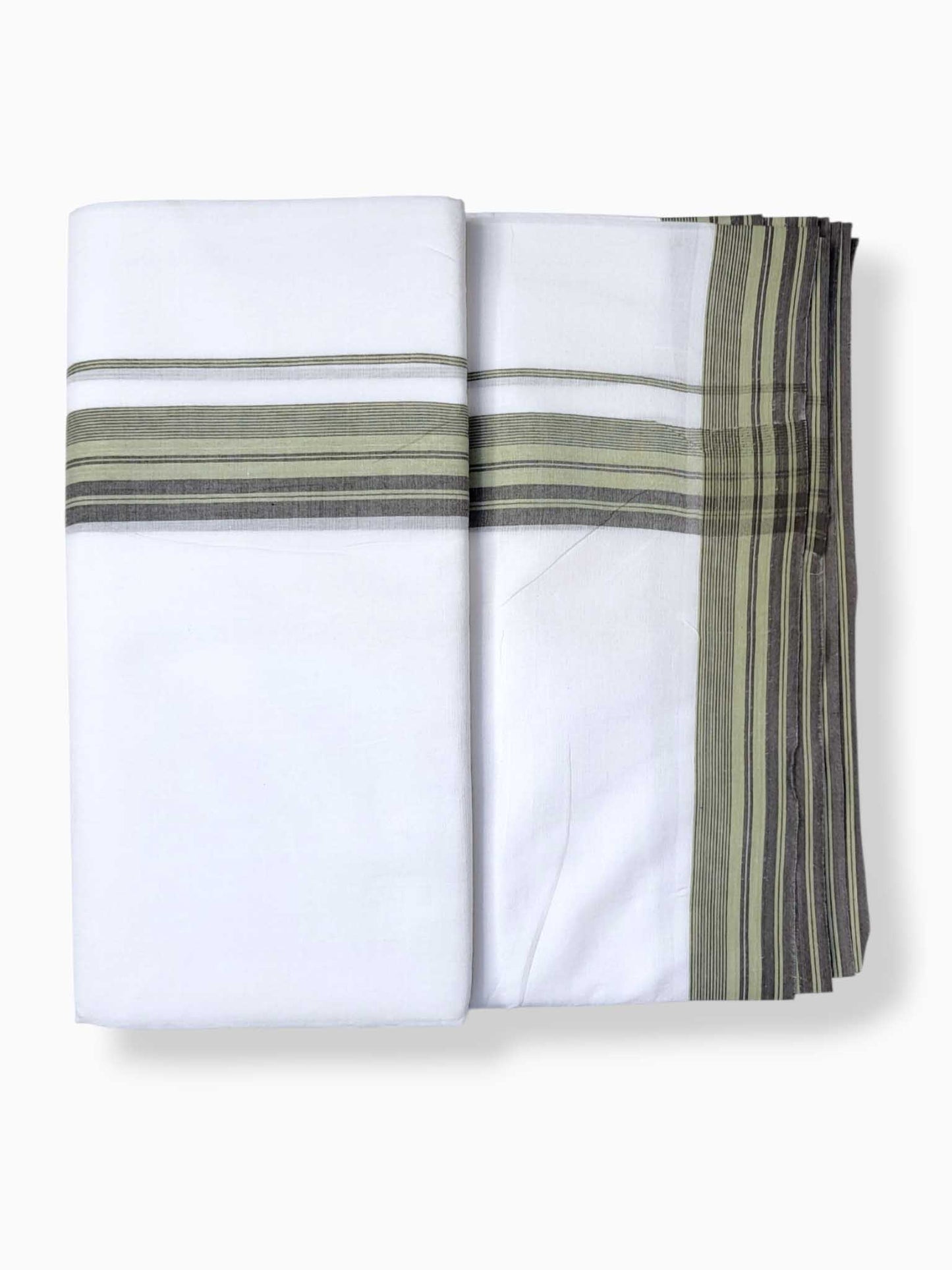 Pure White Cotton Men's Double Dhoti