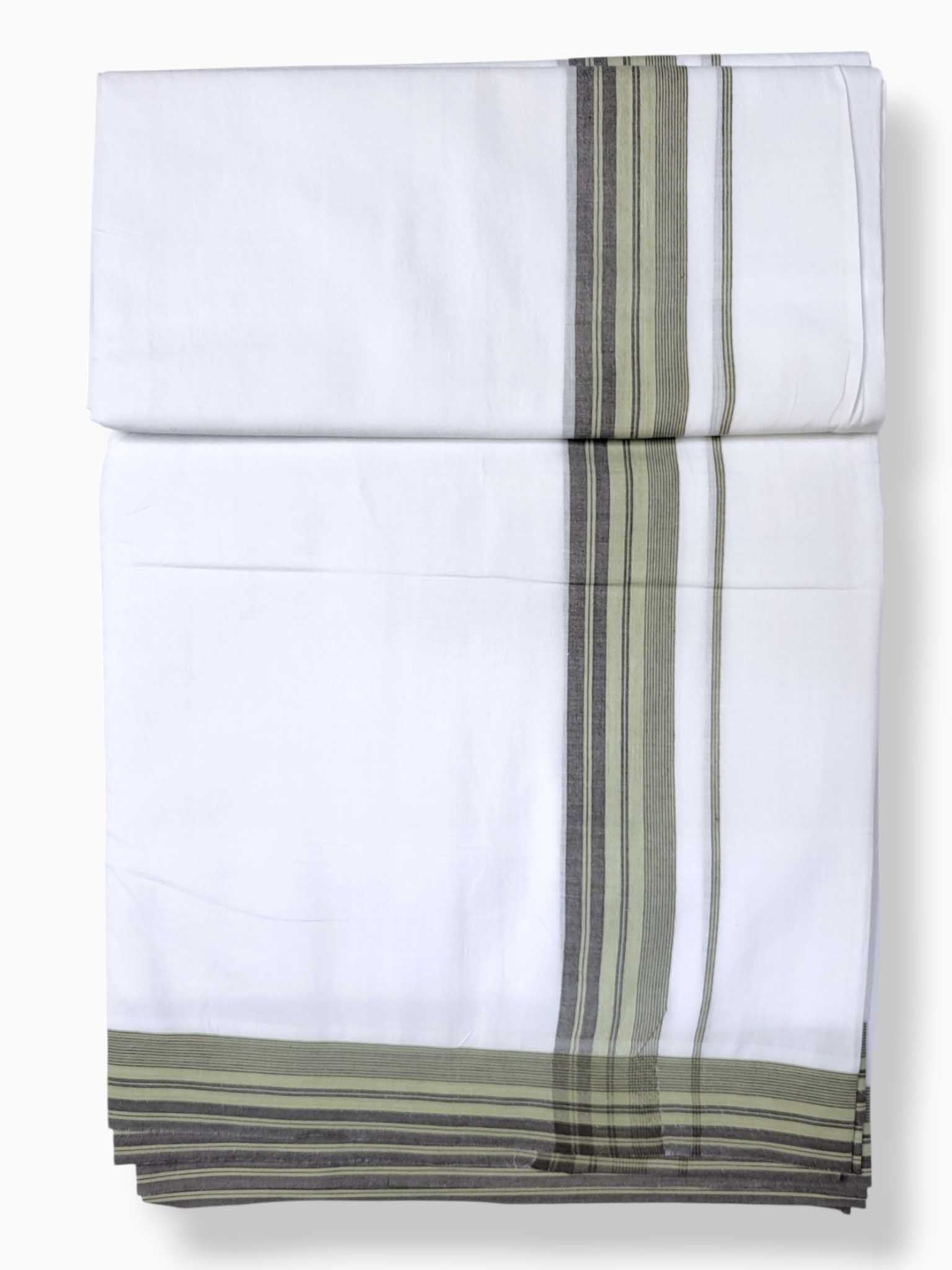 Pure White Cotton Men's Double Dhoti