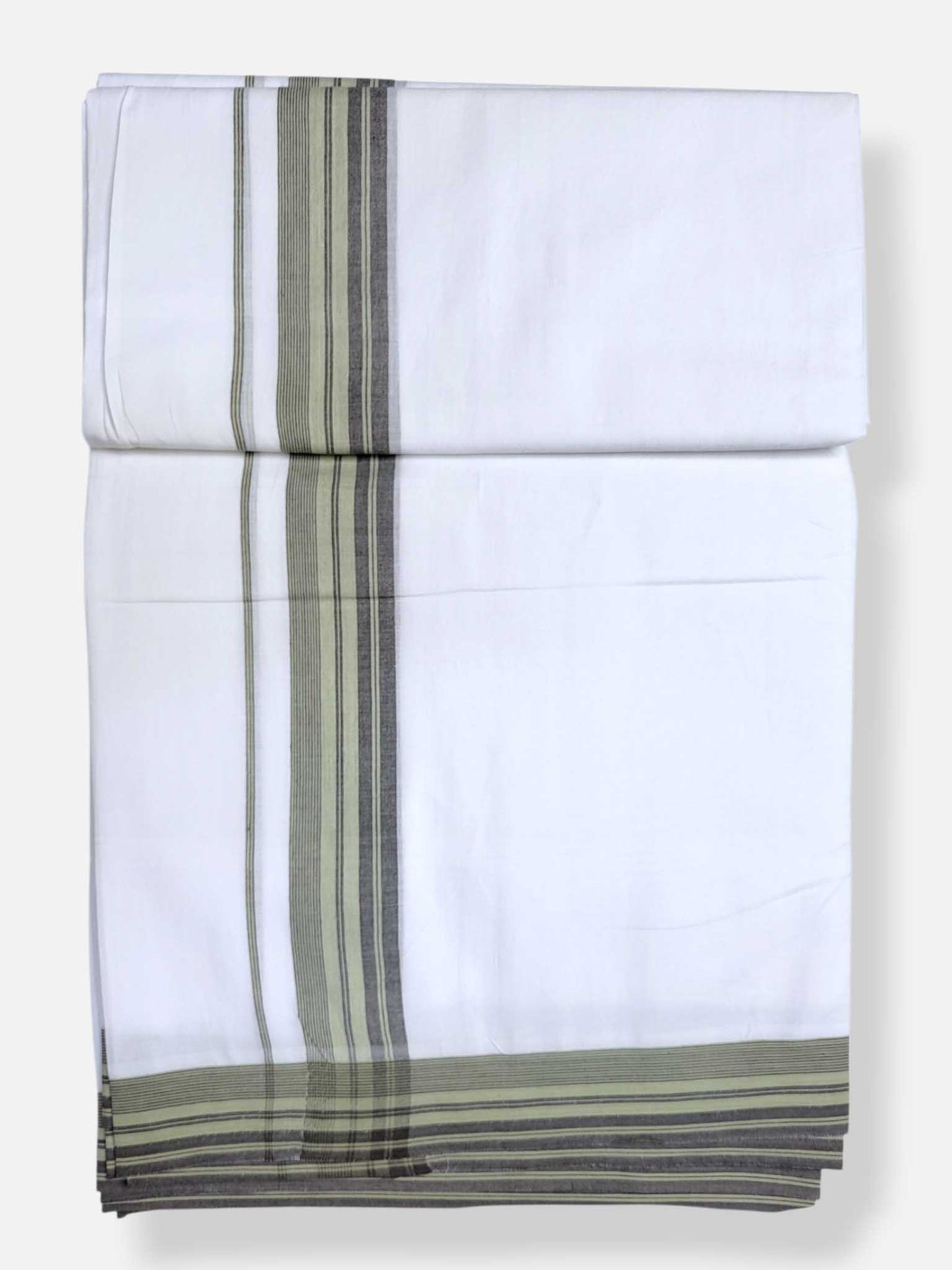 Pure White Cotton Men's Double Dhoti