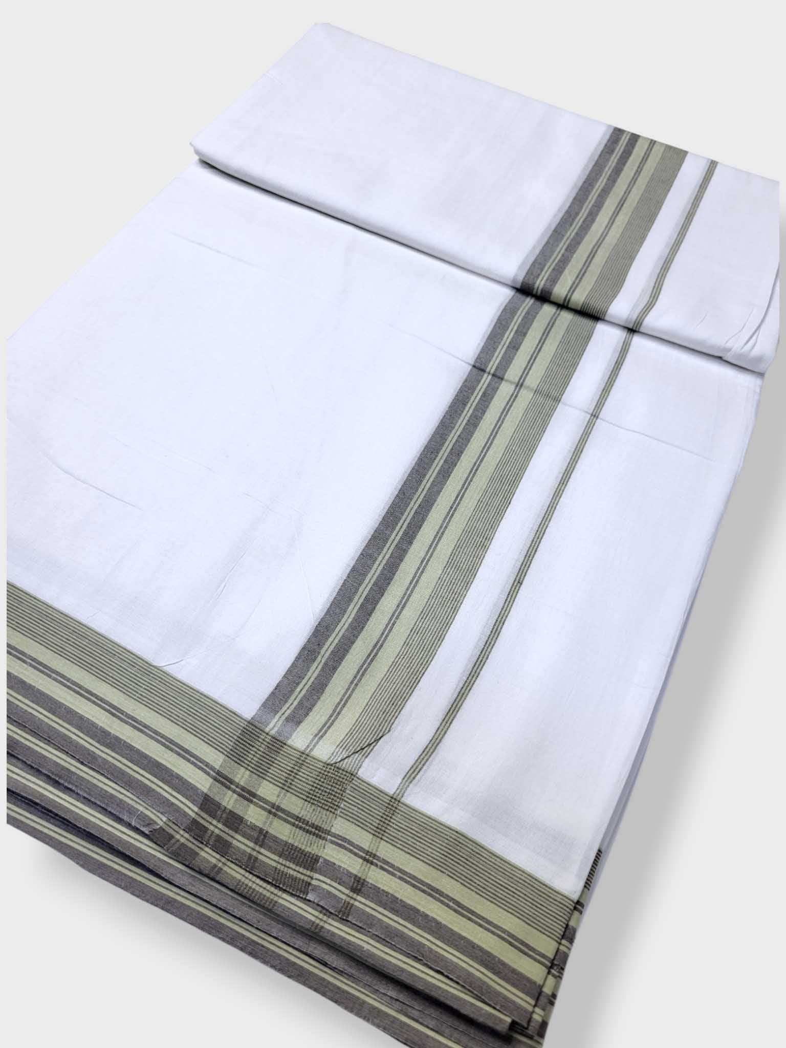 Pure White Cotton Men's Double Dhoti