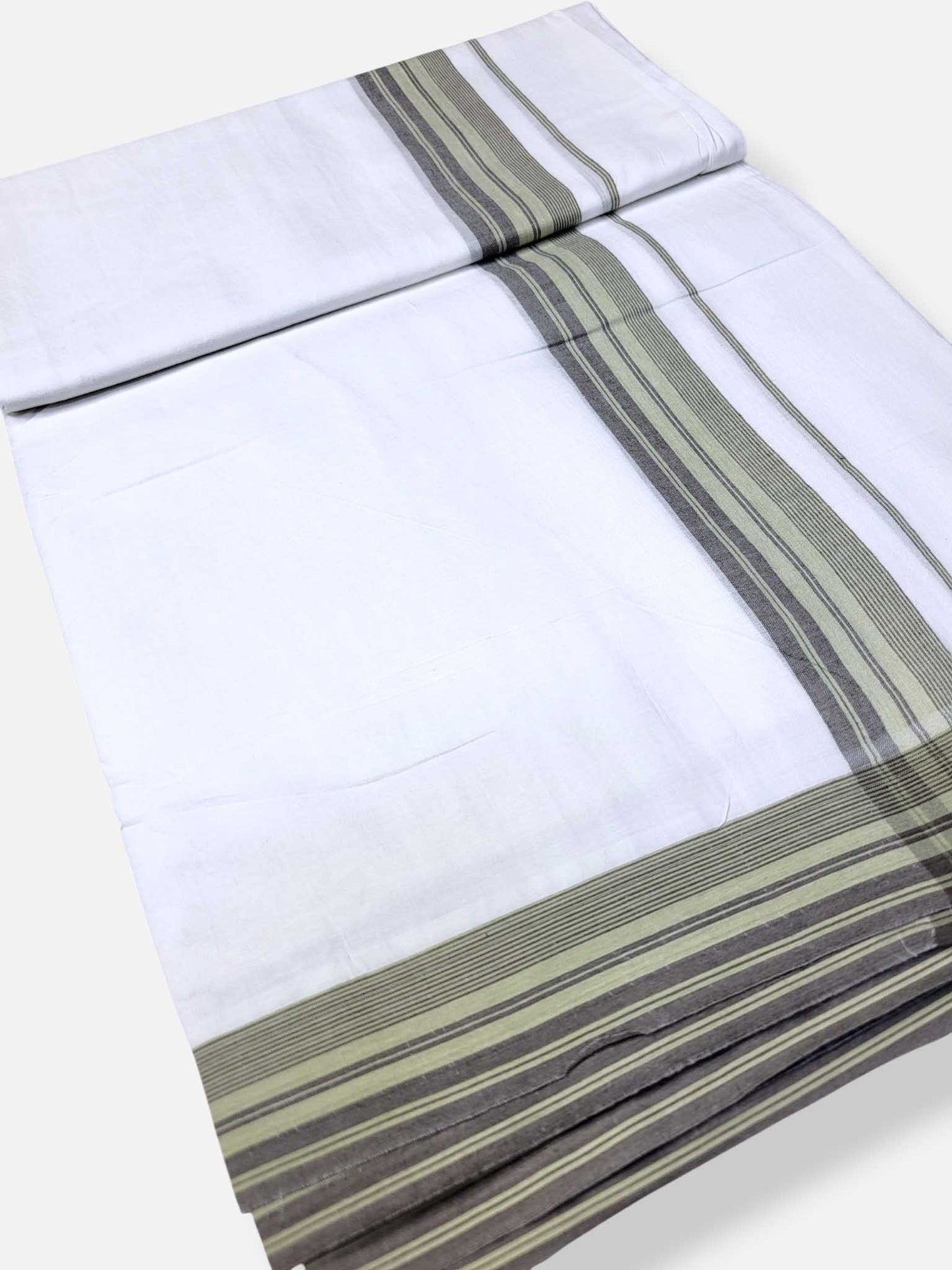 Pure White Cotton Men's Double Dhoti