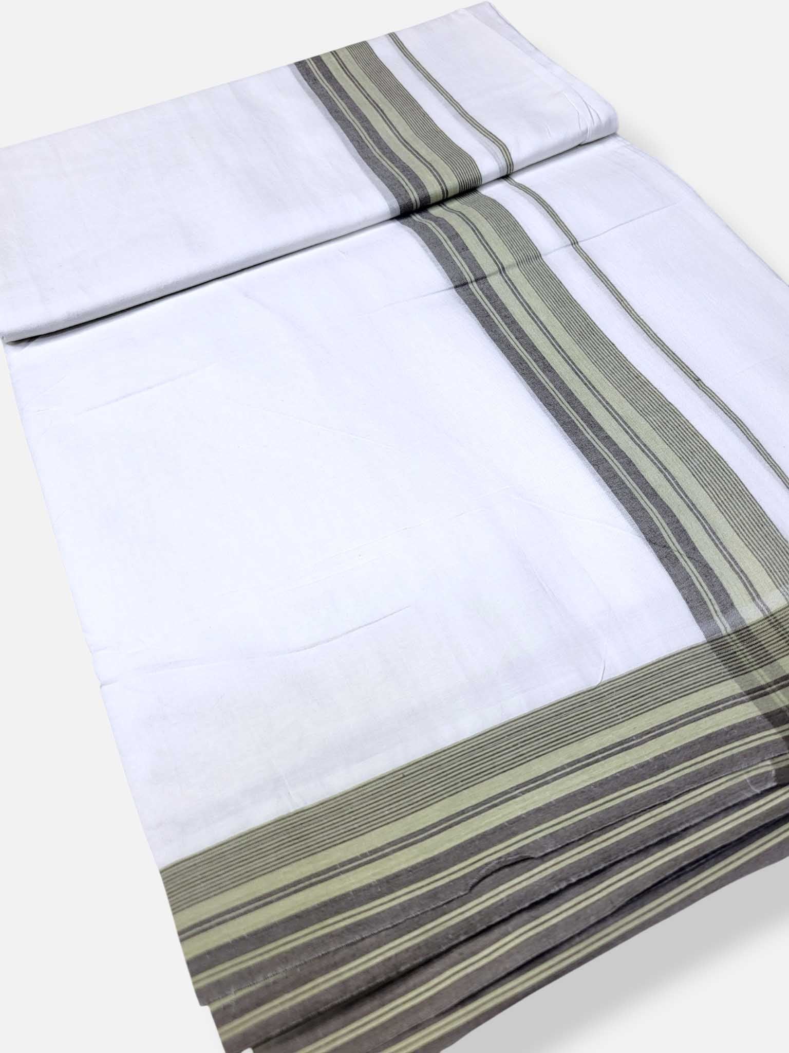 Pure White Cotton Men's Double Dhoti