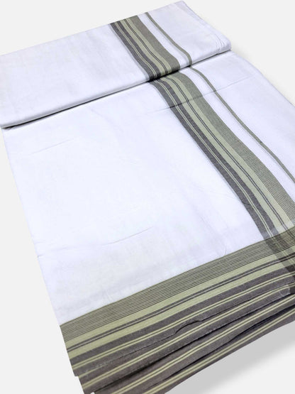 Pure White Cotton Men's Double Dhoti