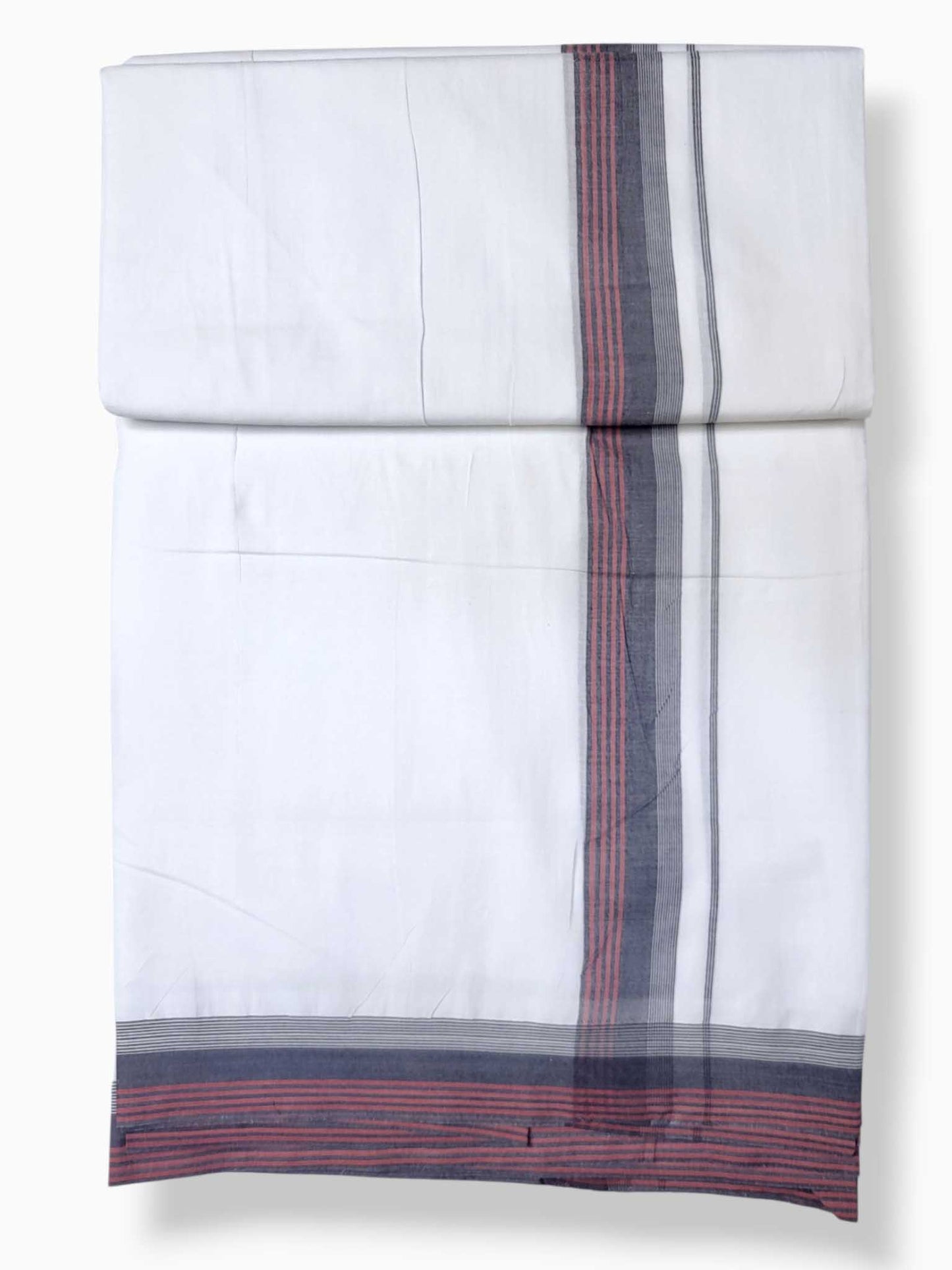 Pure White Cotton Men's Double Dhoti
