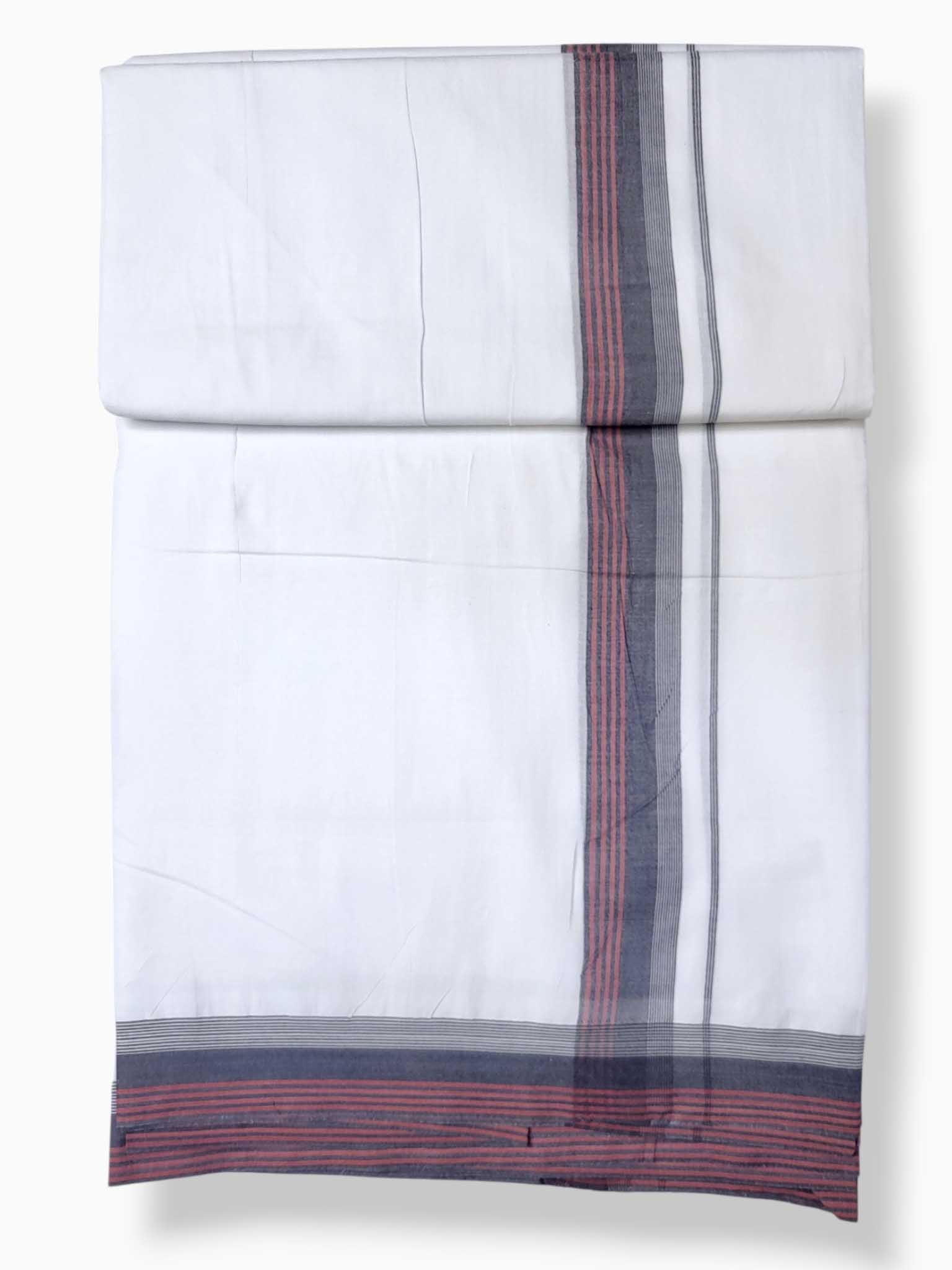 Pure White Cotton Men's Double Dhoti