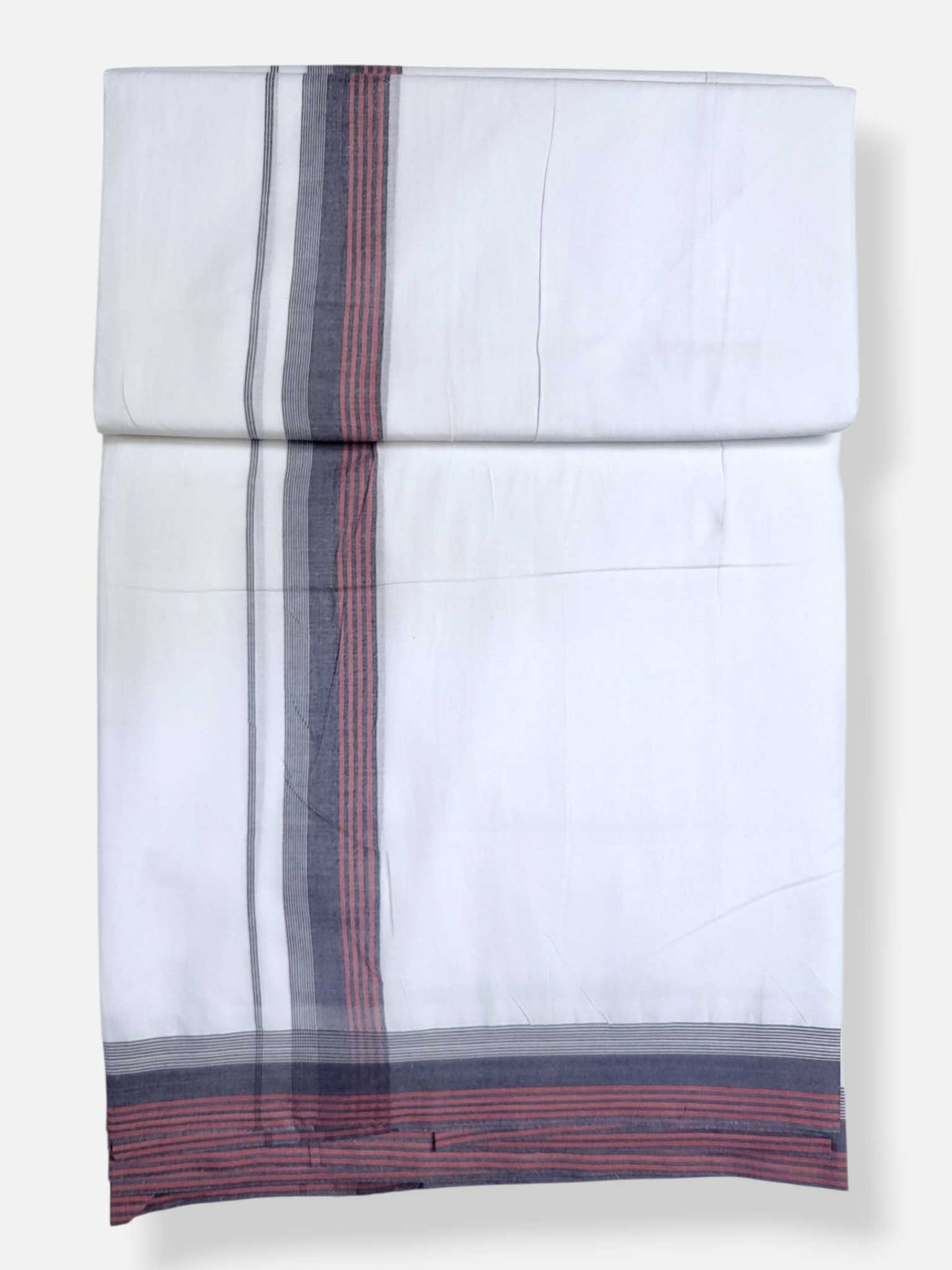 Pure White Cotton Men's Double Dhoti