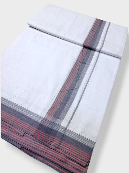 Pure White Cotton Men's Double Dhoti