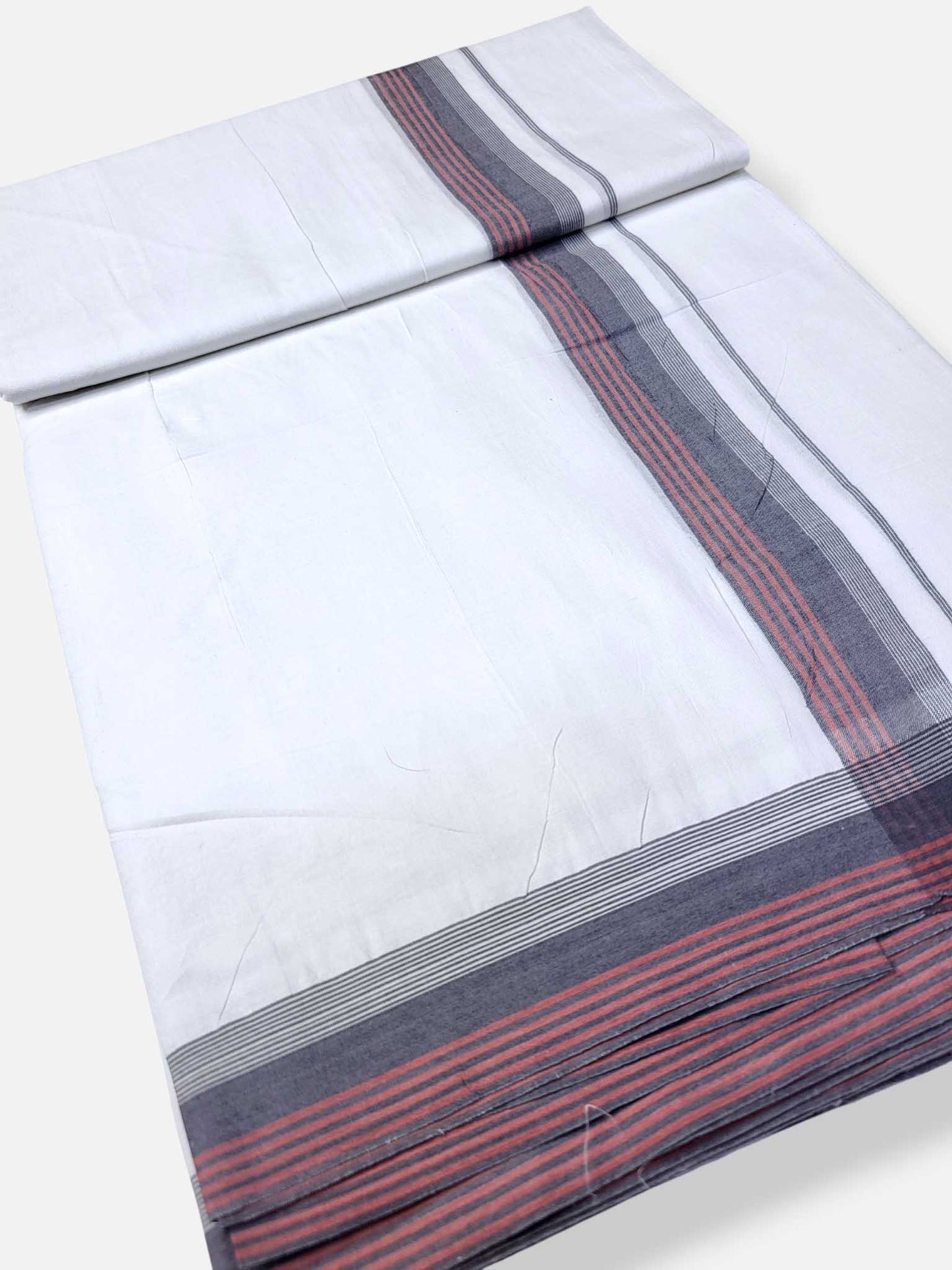 Pure White Cotton Men's Double Dhoti