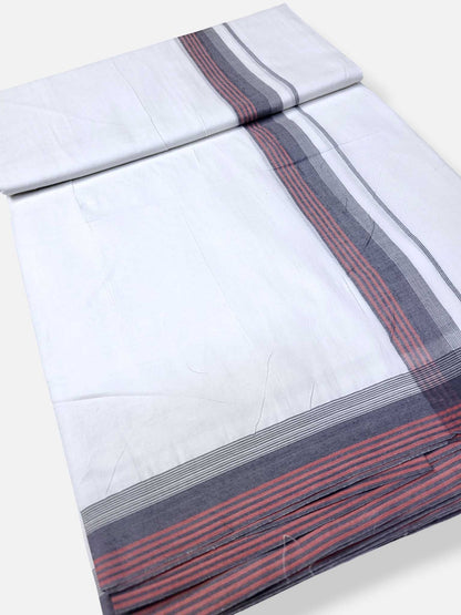 Pure White Cotton Men's Double Dhoti