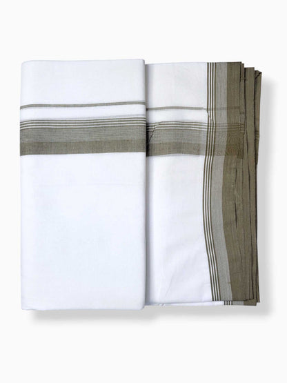 Pure White Cotton Men's Double Dhoti
