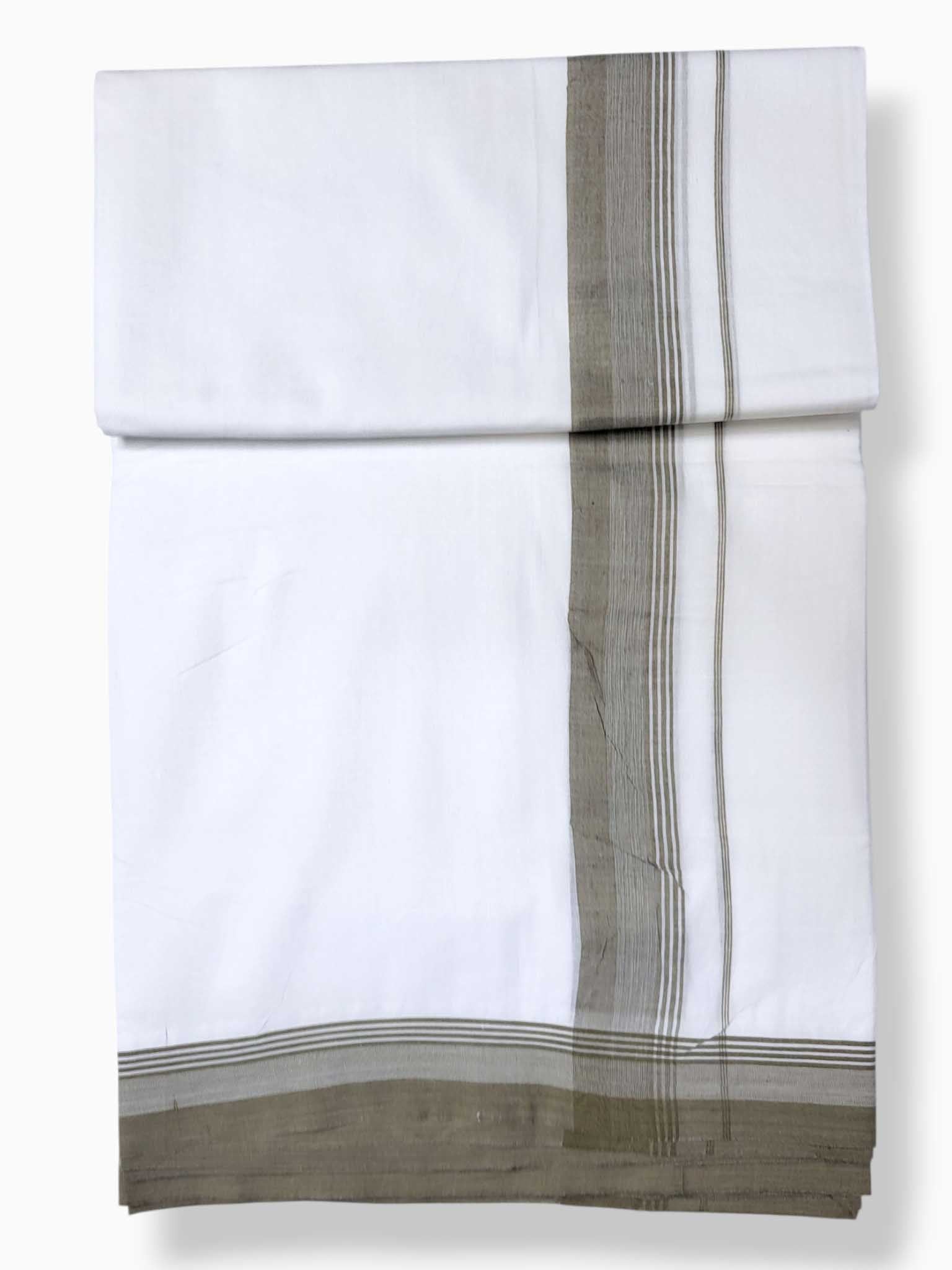 Pure White Cotton Men's Double Dhoti