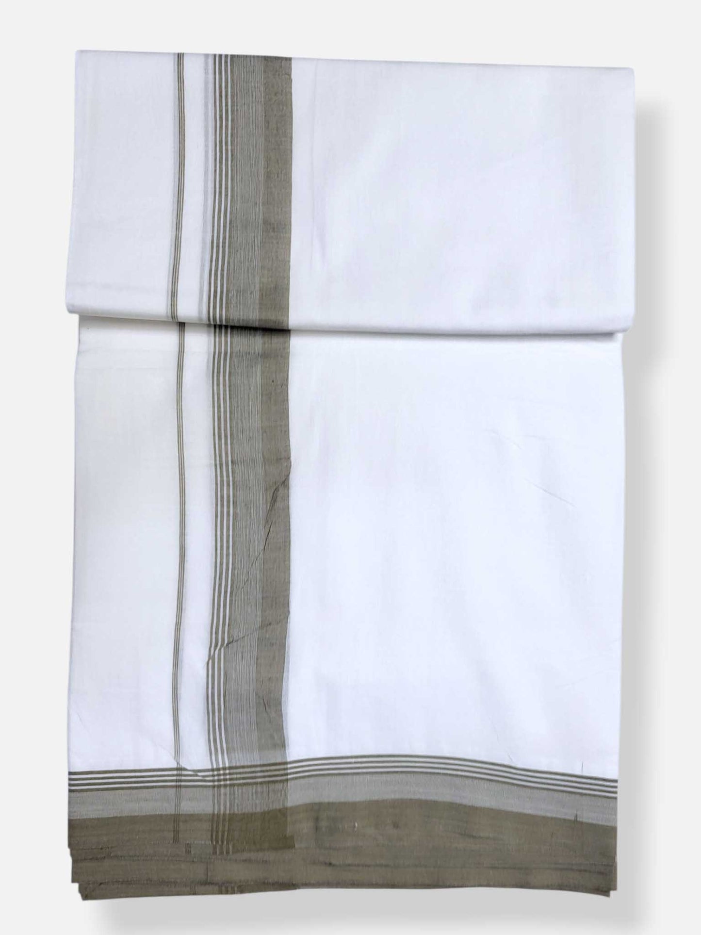 Pure White Cotton Men's Double Dhoti