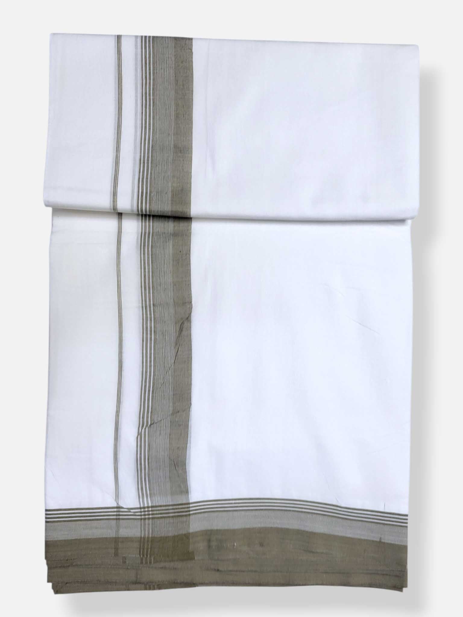 Pure White Cotton Men's Double Dhoti