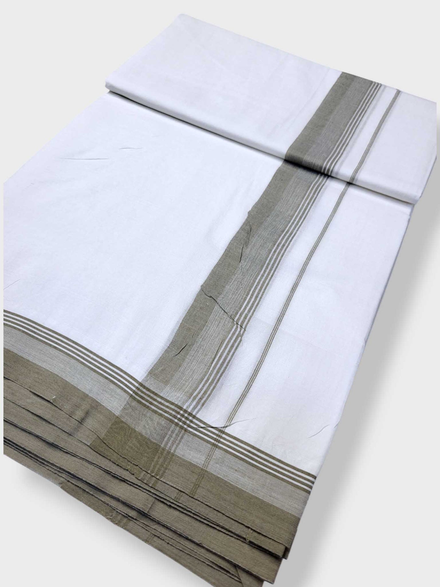 Pure White Cotton Men's Double Dhoti