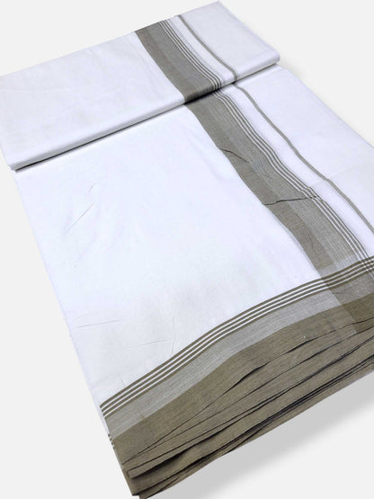 Pure White Cotton Men's Double Dhoti