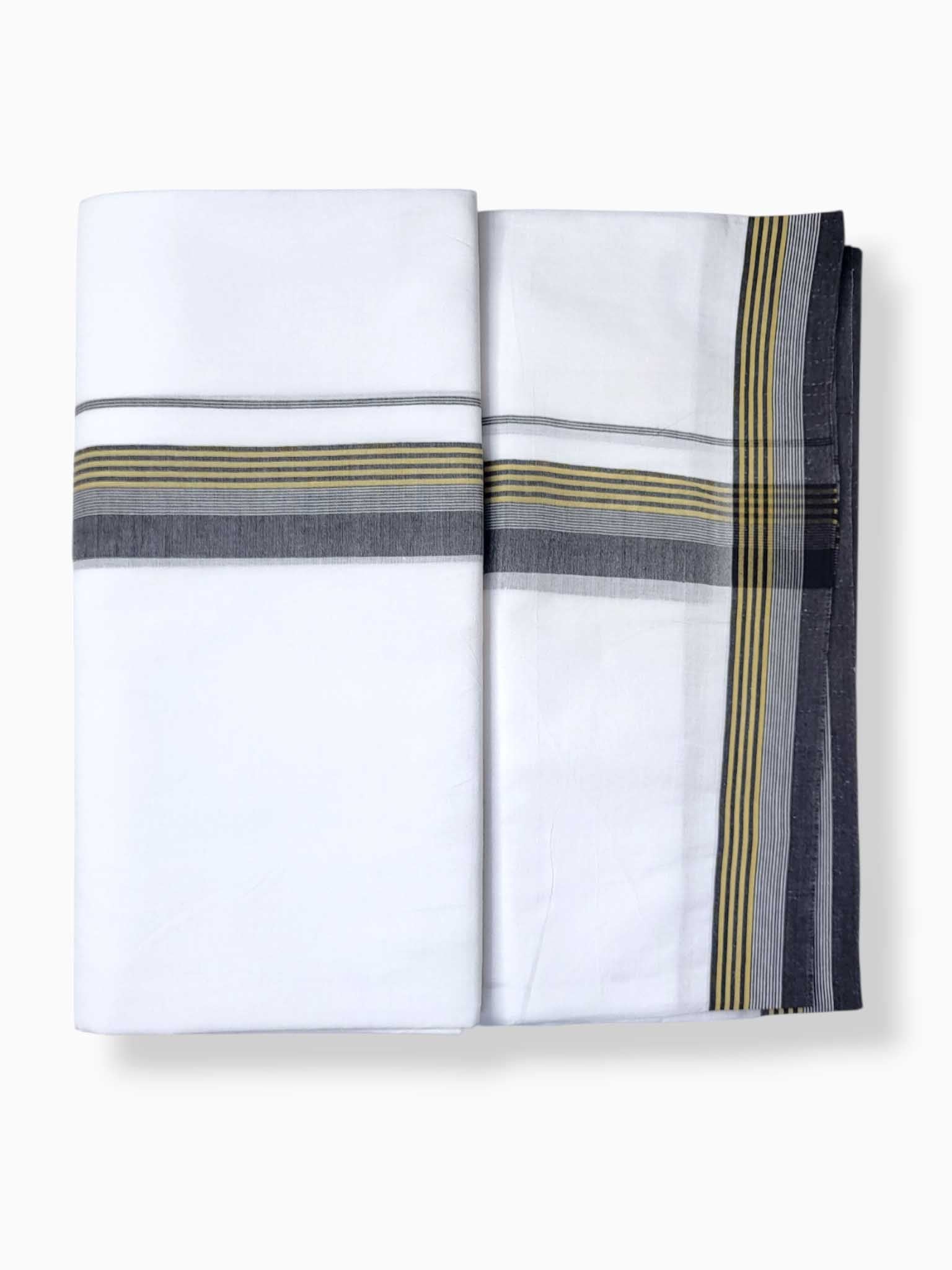 Pure White Cotton Men's Double Dhoti