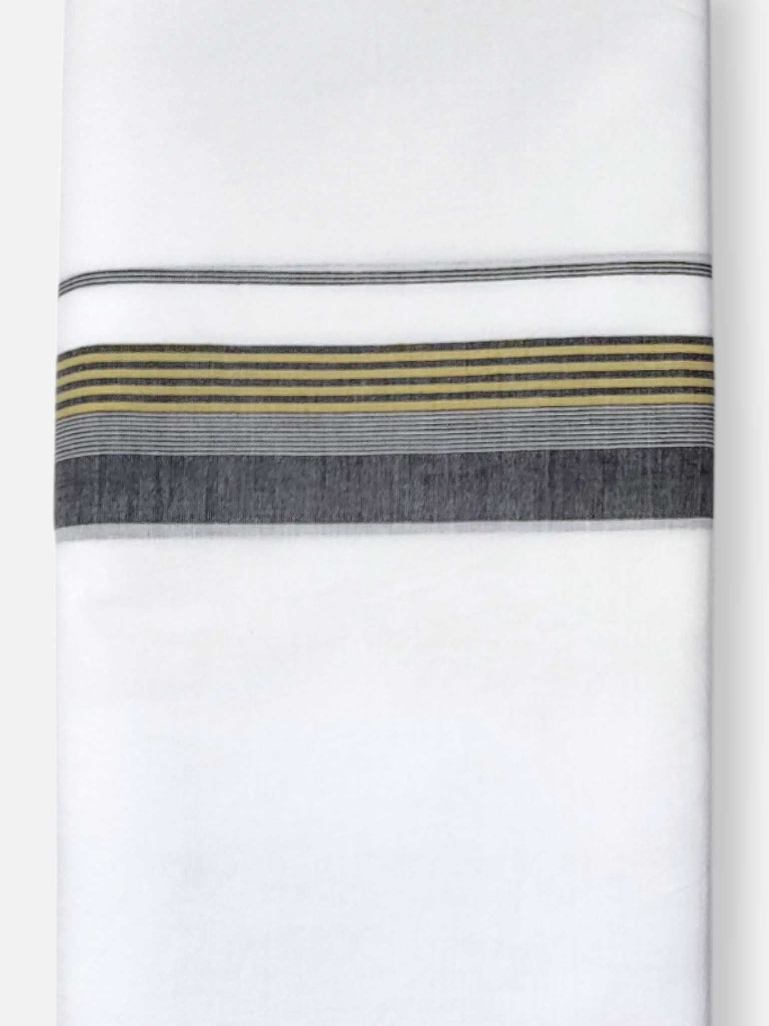 Pure White Cotton Men's Double Dhoti