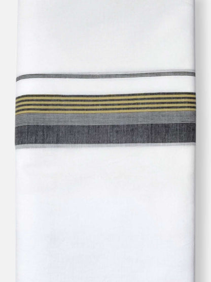 Pure White Cotton Men's Double Dhoti