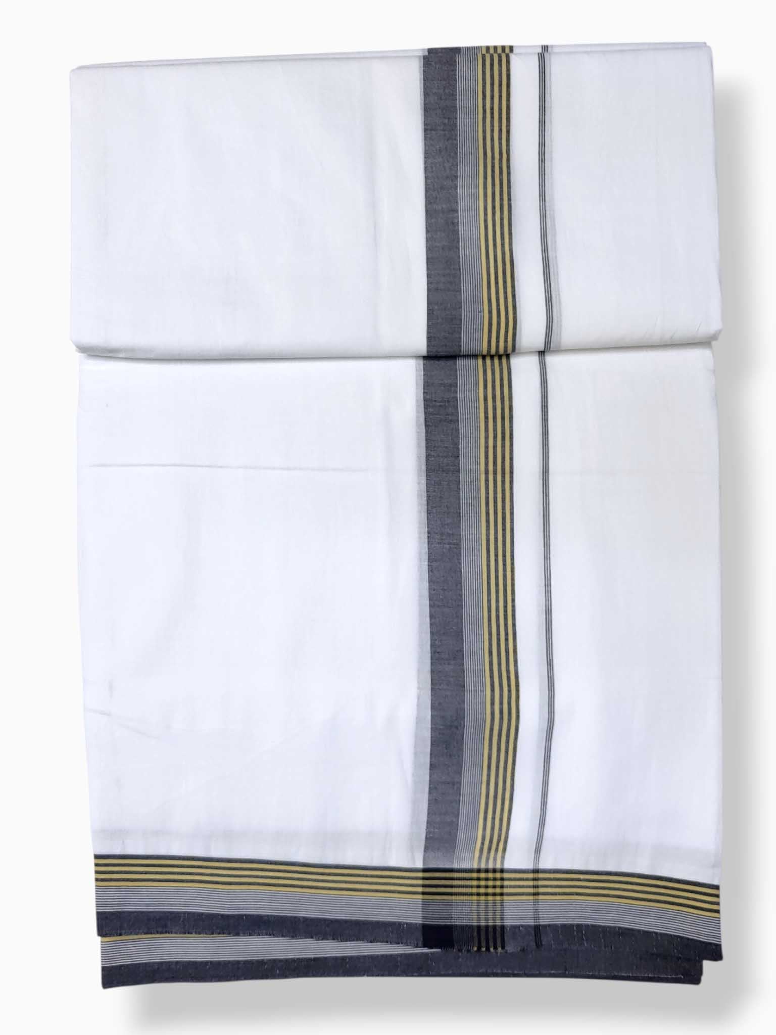 Pure White Cotton Men's Double Dhoti