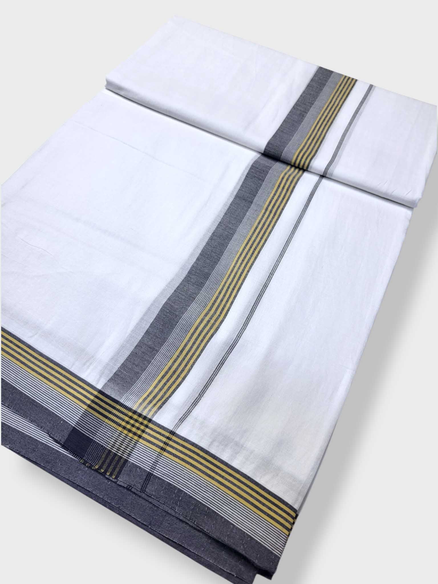 Pure White Cotton Men's Double Dhoti