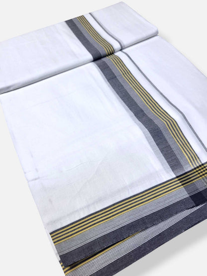 Pure White Cotton Men's Double Dhoti