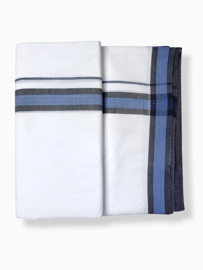 Pure White Cotton Men's Double Dhoti