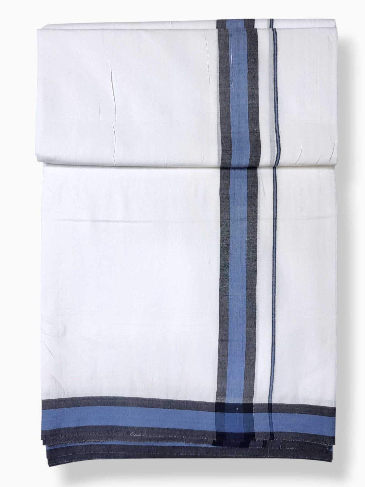 Pure White Cotton Men's Double Dhoti