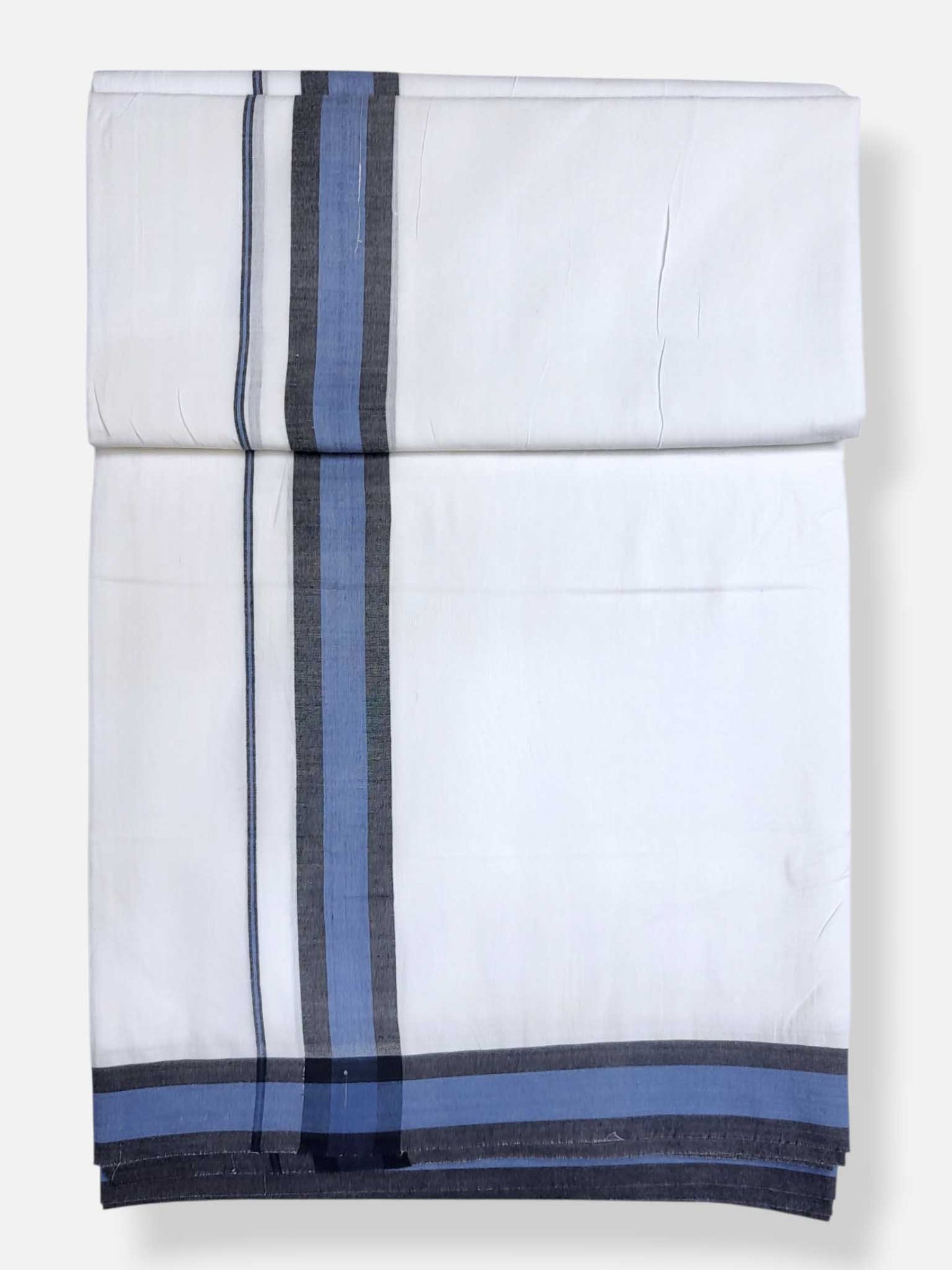 Pure White Cotton Men's Double Dhoti