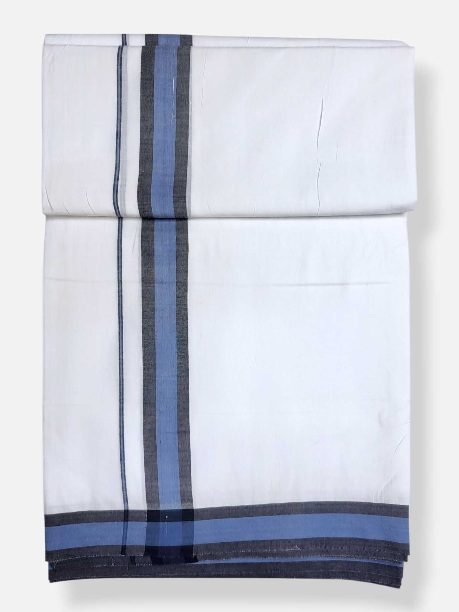 Pure White Cotton Men's Double Dhoti