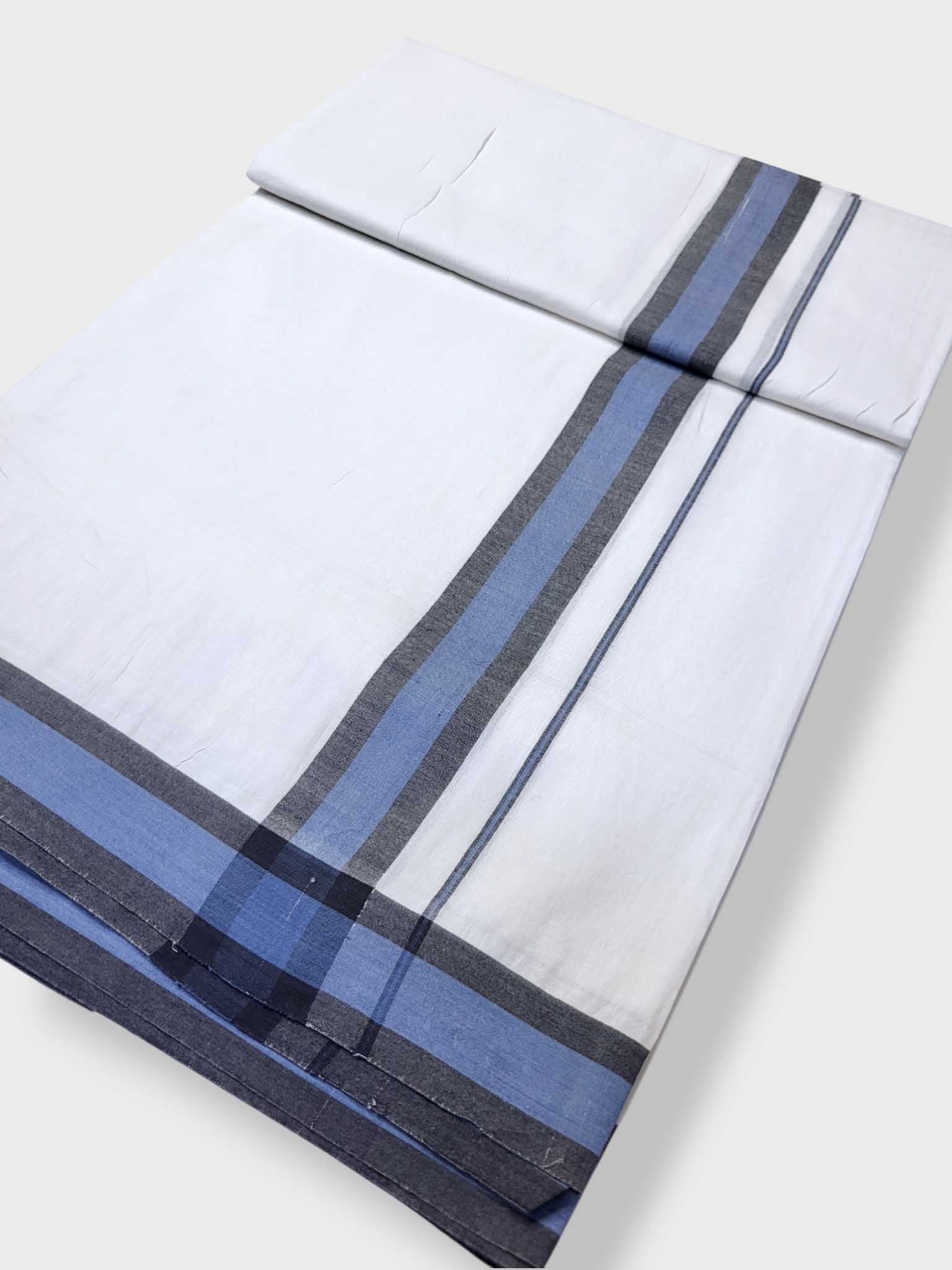 Pure White Cotton Men's Double Dhoti