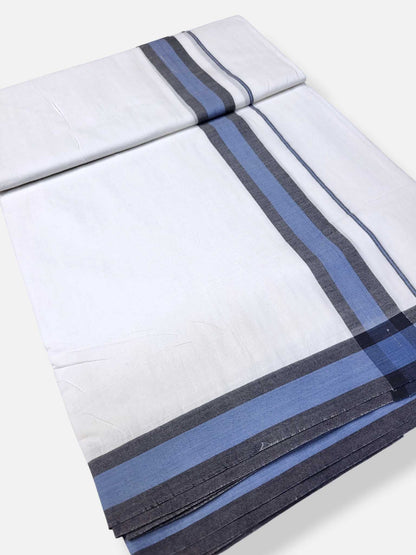 Pure White Cotton Men's Double Dhoti