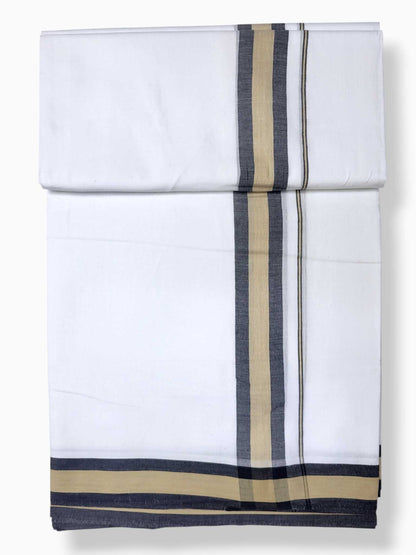 Pure White Cotton Men's Double Dhoti