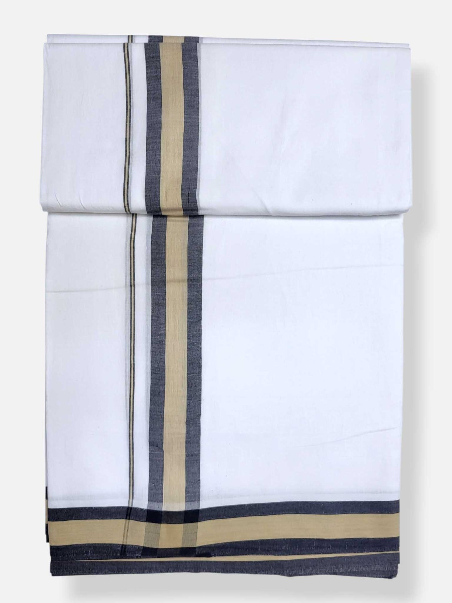 Pure White Cotton Men's Double Dhoti