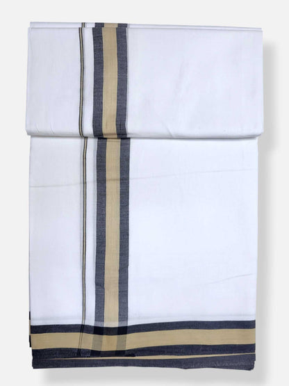 Pure White Cotton Men's Double Dhoti