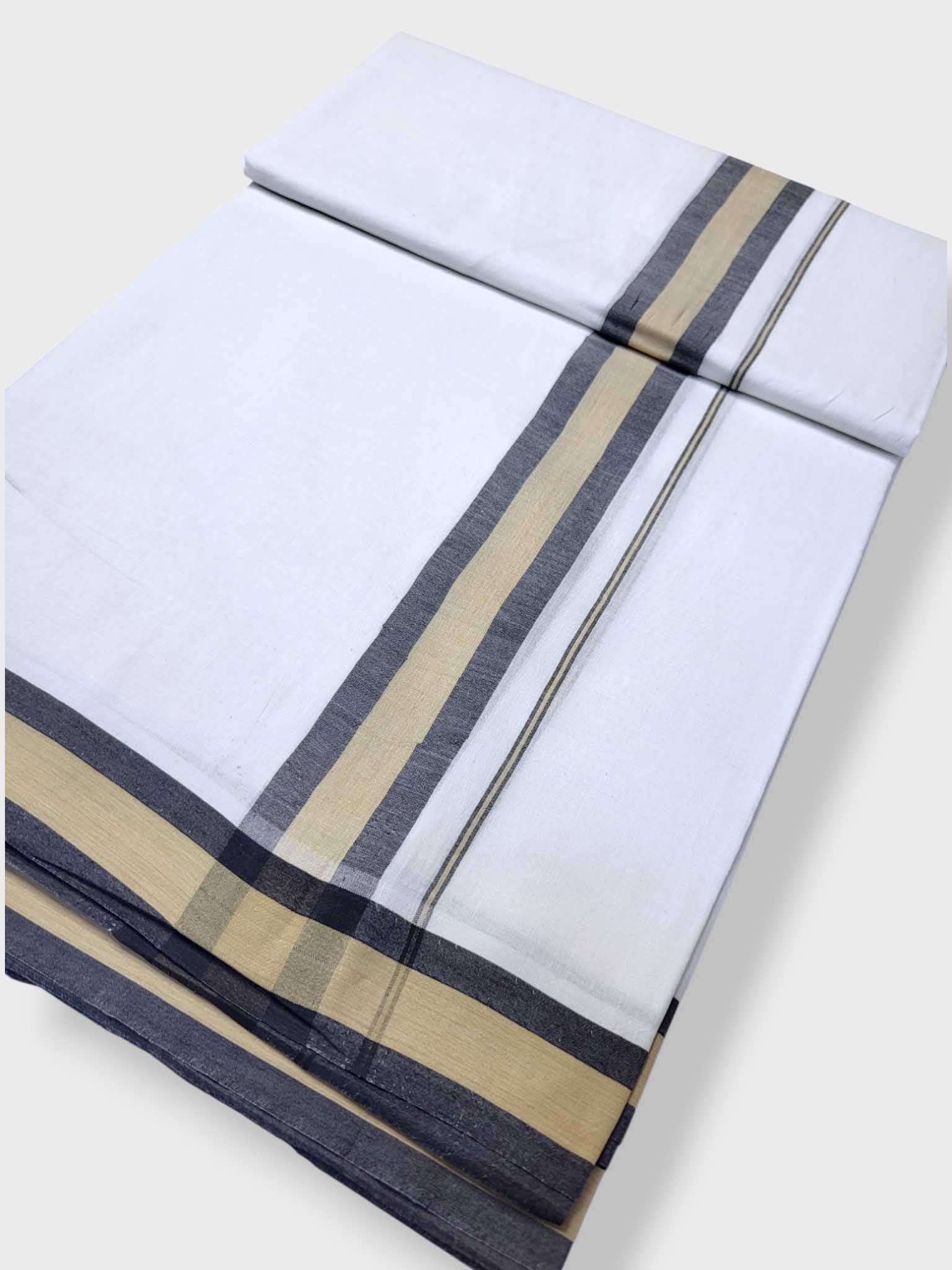 Pure White Cotton Men's Double Dhoti