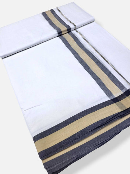 Pure White Cotton Men's Double Dhoti