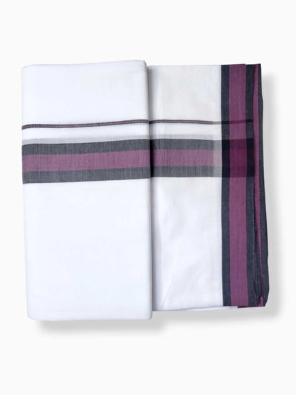 Pure White Cotton Men's Double Dhoti