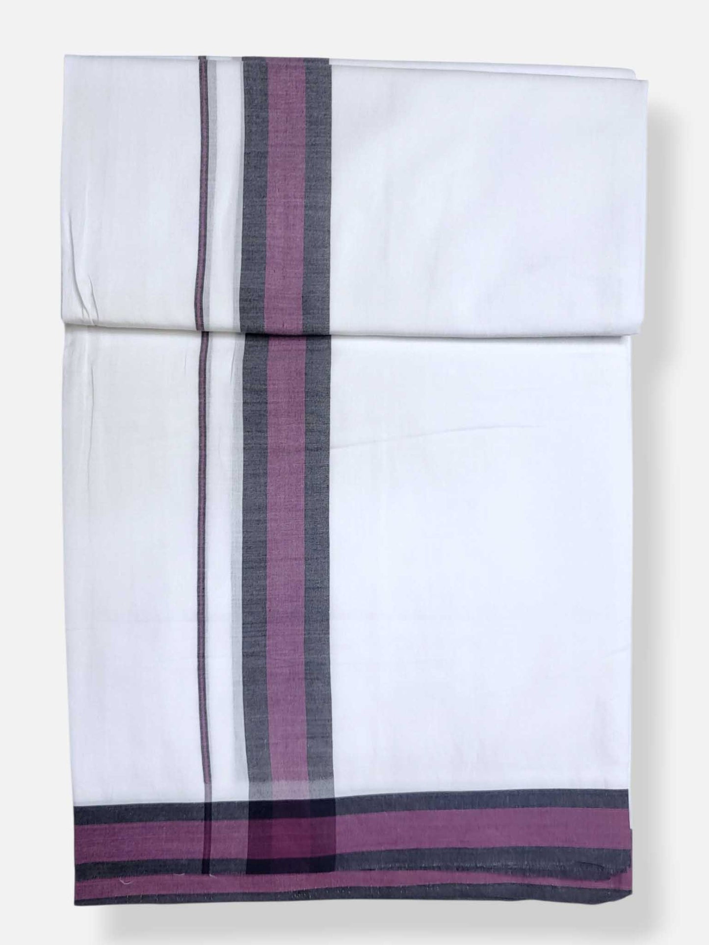 Pure White Cotton Men's Double Dhoti