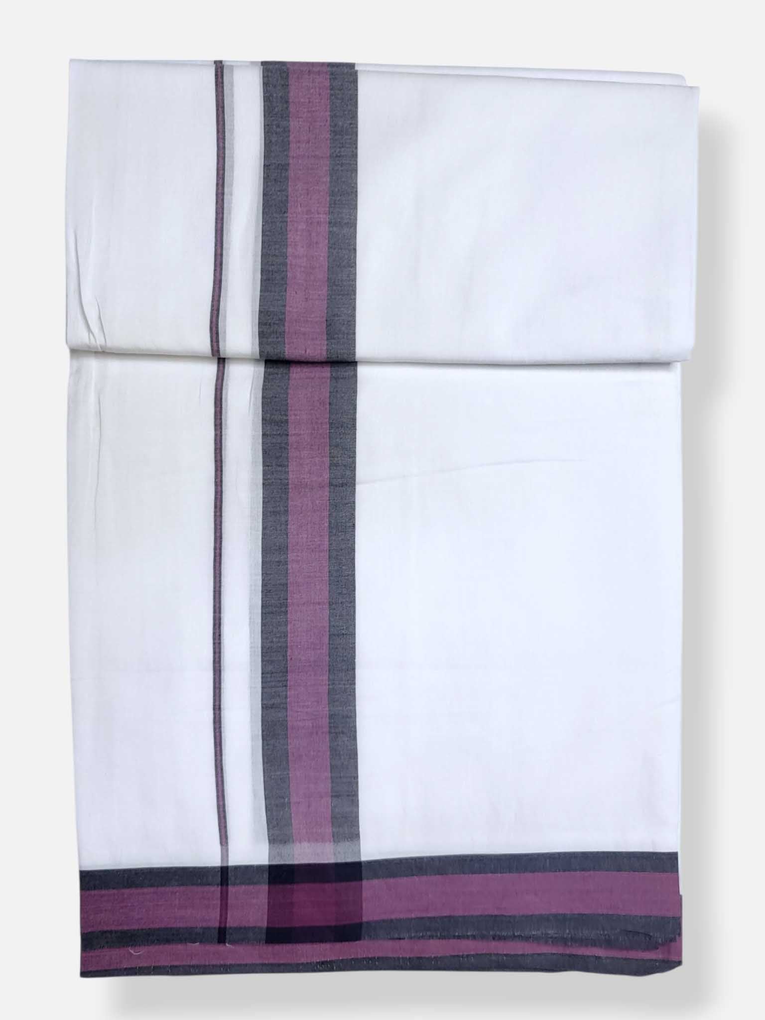 Pure White Cotton Men's Double Dhoti
