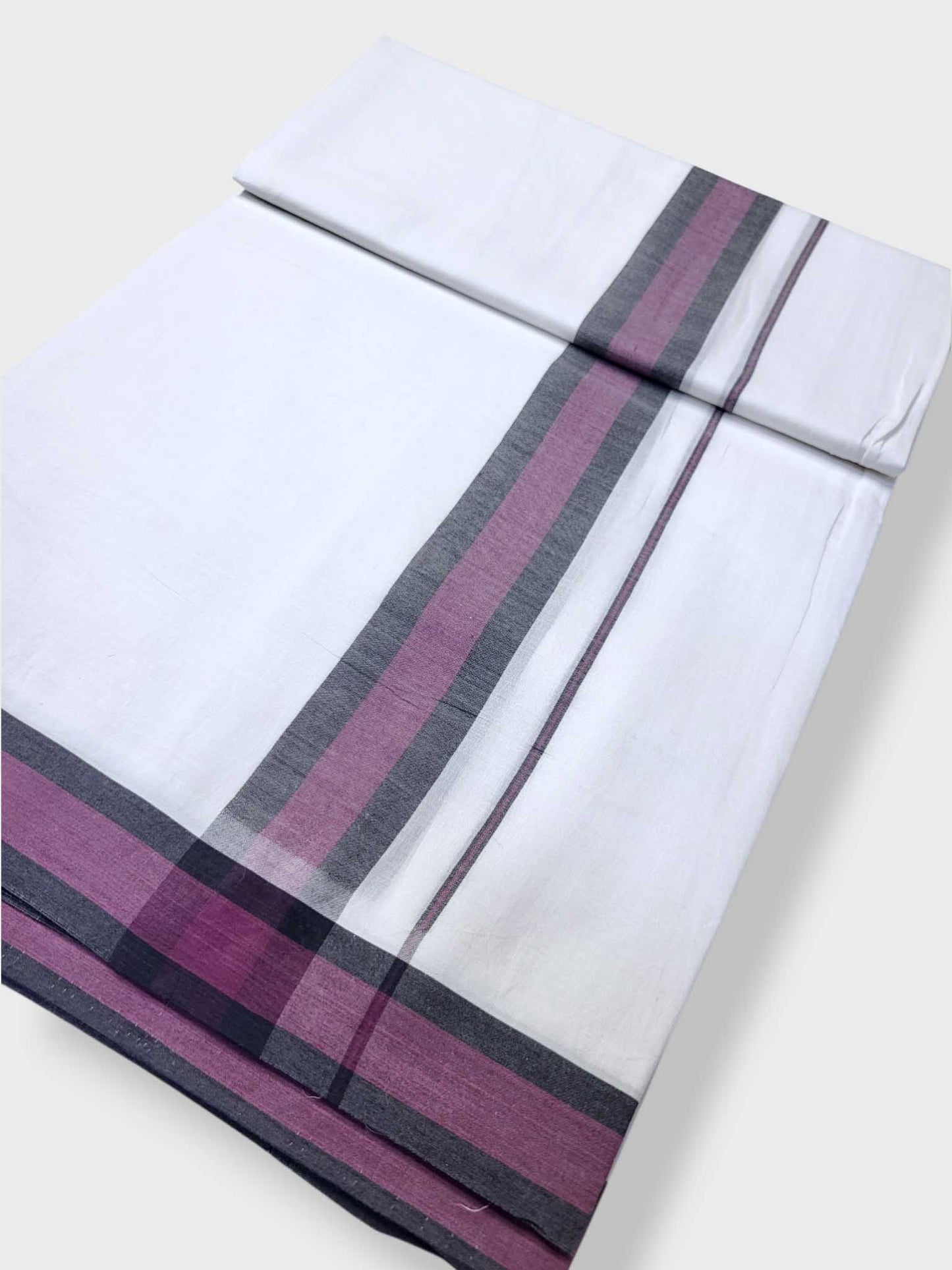 Pure White Cotton Men's Double Dhoti