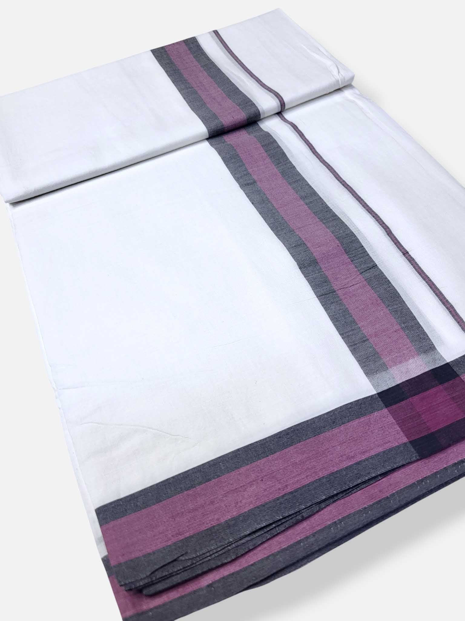 Pure White Cotton Men's Double Dhoti