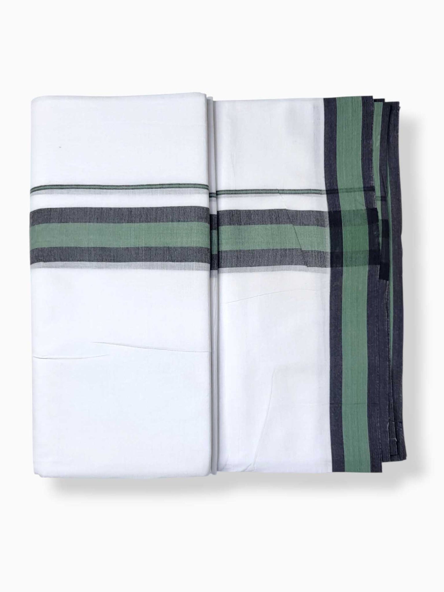 Pure White Cotton Men's Double Dhoti