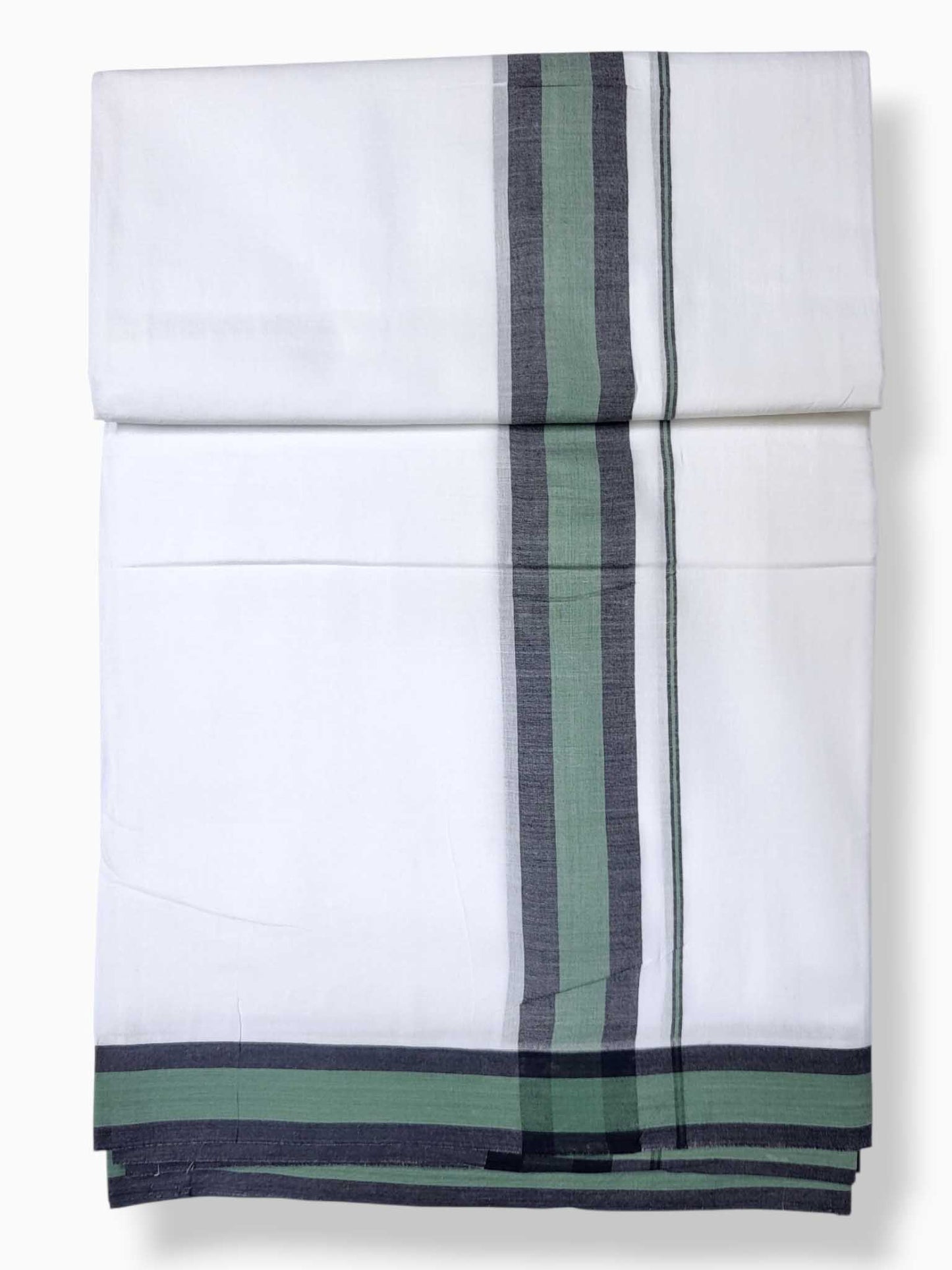 Pure White Cotton Men's Double Dhoti