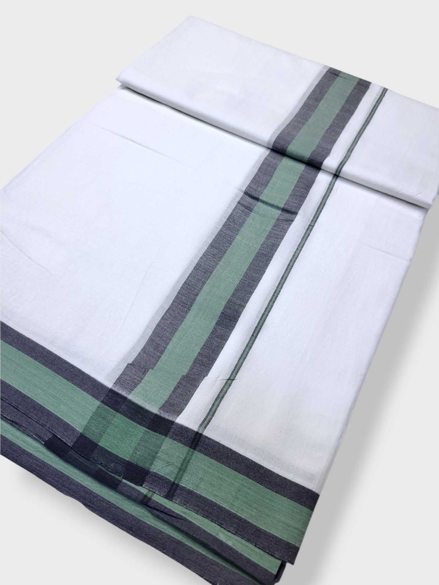 Pure White Cotton Men's Double Dhoti