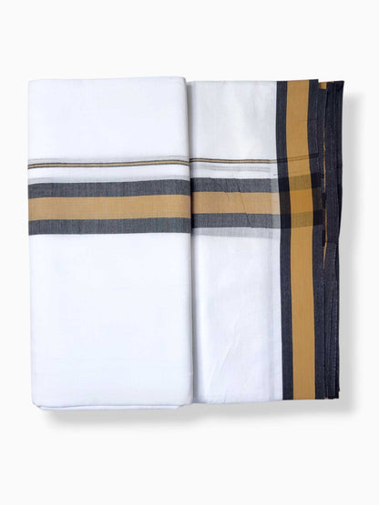 Pure White Cotton Men's Double Dhoti
