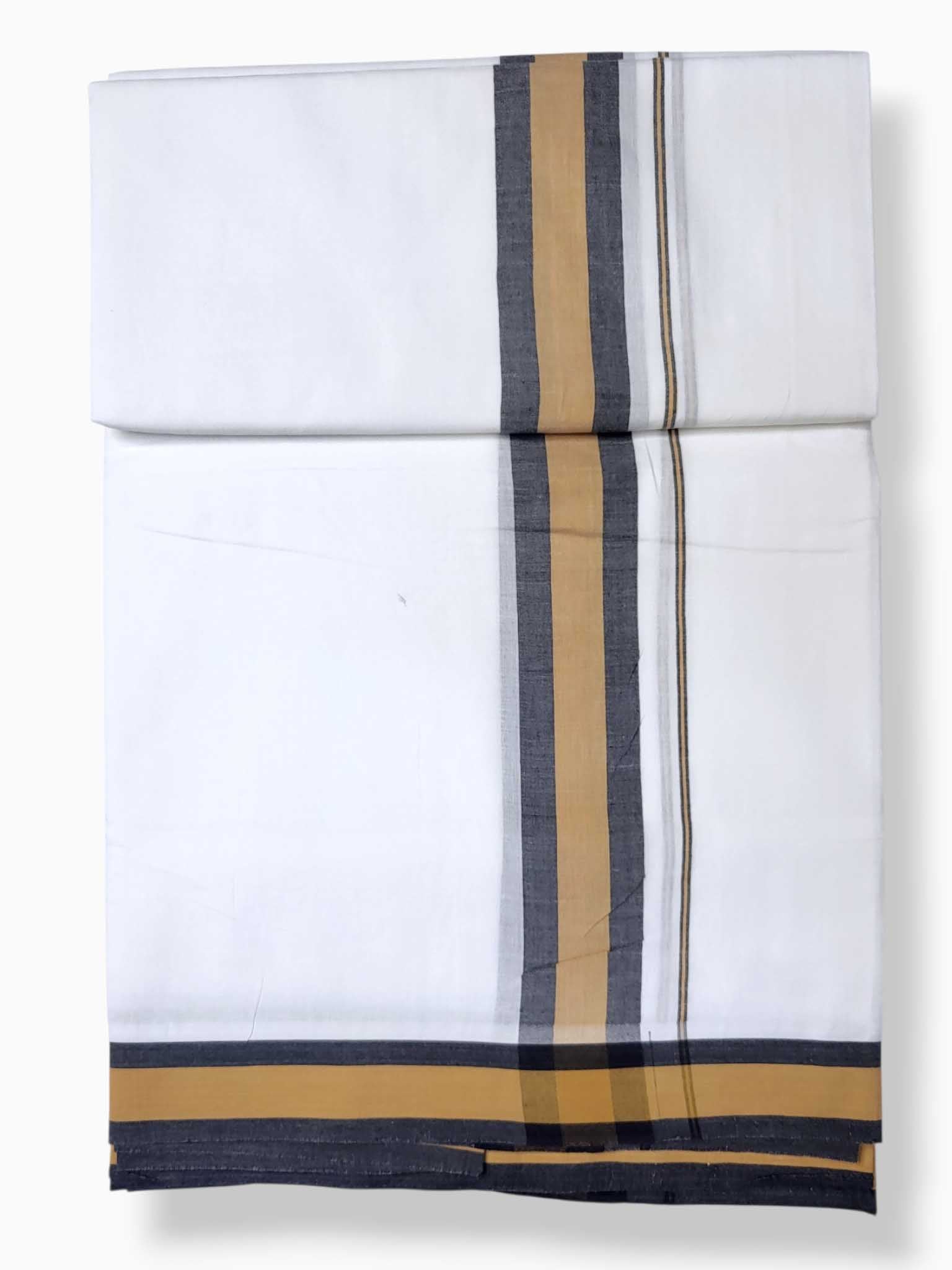 Pure White Cotton Men's Double Dhoti