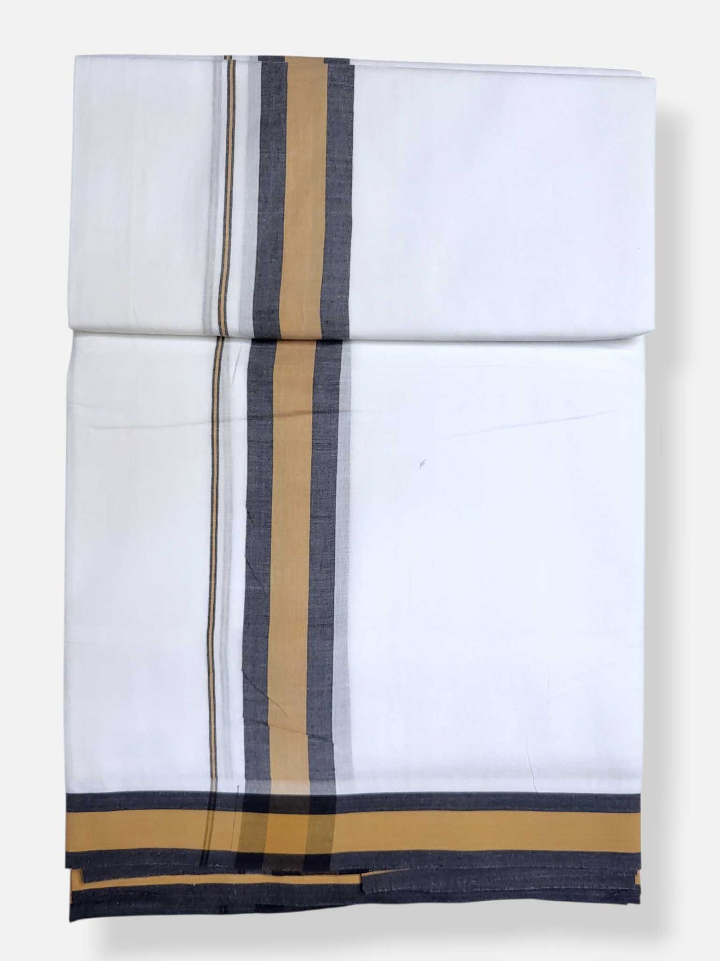 Pure White Cotton Men's Double Dhoti