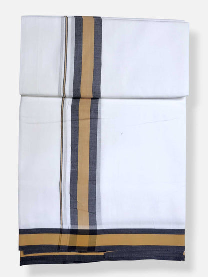 Pure White Cotton Men's Double Dhoti